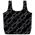 Black And White Ethnic Geometric Pattern Full Print Recycle Bag (XXL) Back