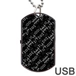 Black And White Ethnic Geometric Pattern Dog Tag USB Flash (One Side) Front