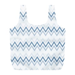 Chevrons Bleus/blanc Full Print Recycle Bag (l)