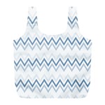 Chevrons Bleus/Blanc Full Print Recycle Bag (L) Back