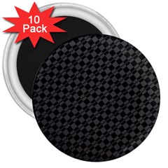 Damiers Abstrait Gris/noir 3  Magnets (10 Pack) 