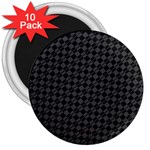 Damiers Abstrait Gris/Noir 3  Magnets (10 pack)  Front