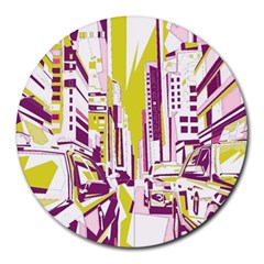City Street Round Mousepads