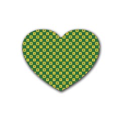 Df Green Domino Heart Coaster (4 Pack)  by deformigo