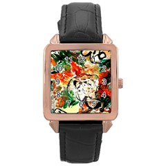 Lilies In A Vase 1 4 Rose Gold Leather Watch  by bestdesignintheworld