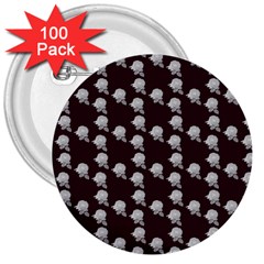 White Rose In Maroon 3  Buttons (100 Pack) 