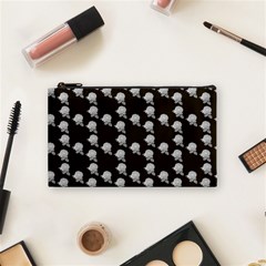 White Rose In Brown Cosmetic Bag (small)