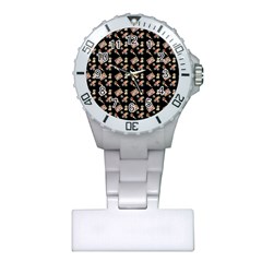 Robin Art Black Pattern Plastic Nurses Watch