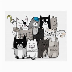 Cute Cat Hand Drawn Cartoon Style Small Glasses Cloth