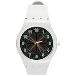 Art Abstract Fractal Pattern Round Plastic Sport Watch (M) Front