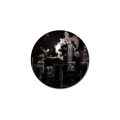 City Night Moon Skyline Skyscraper Golf Ball Marker (4 Pack)