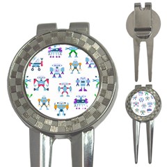Cute Toy Robotsantennas Wires Seamless Pattern 3-in-1 Golf Divots