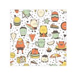 Funny Seamless Pattern With Cartoon Monsters Personage Colorful Hand Drawn Characters Unusual Creatu Small Satin Scarf (Square) Front