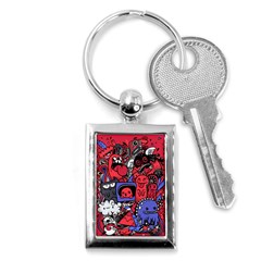 Abstract Grunge Urban Pattern With Monster Character Super Drawing Graffiti Style Vector Illustratio Key Chain (rectangle)