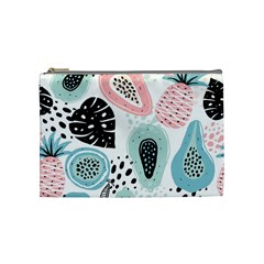 Seamless Pattern With Fruits Cosmetic Bag (medium) by Nexatart