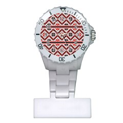 Folklore Ethnic Pattern Background Plastic Nurses Watch