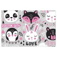 Big Set With Cute Cartoon Animals Bear Panda Bunny Penguin Cat Fox Samsung Galaxy Note 4 Case (black)