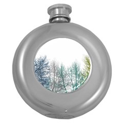 Multicolor Graphic Botanical Print Round Hip Flask (5 Oz)