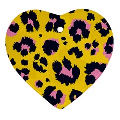 Leopard Print Seamless Pattern Heart Ornament (two Sides) by Wegoenart