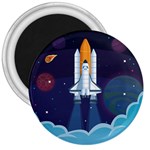 Spaceship Milkyway Galaxy 3  Magnets Front