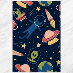 Seamless Pattern With Funny Aliens Cat Galaxy Canvas 12  X 18 