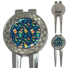 Brazil Musical Instruments Seamless Carnival Pattern 3-in-1 Golf Divots