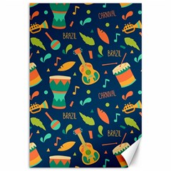 Brazil Musical Instruments Seamless Carnival Pattern Canvas 12  X 18 
