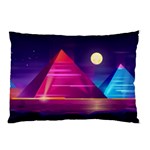 Egyptian Pyramids Night Landscape Cartoon Pillow Case (Two Sides) Back