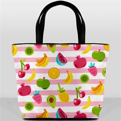 Tropical Fruits Berries Seamless Pattern Bucket Bag