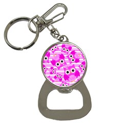 Pink Owl Pattern Background Bottle Opener Key Chain by Vaneshart