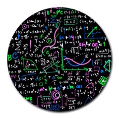 Math Linear Mathematics Education Circle Background Round Mousepads by Vaneshart