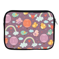 Cute Seamless Pattern With Doodle Birds Balloons Apple Ipad 2/3/4 Zipper Cases by Vaneshart