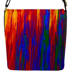 Gay Pride Rainbow Vertical Paint Strokes Flap Closure Messenger Bag (s) by VernenInk