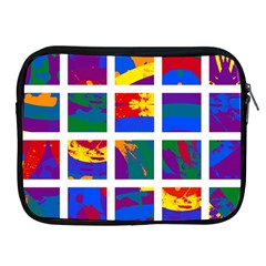Gay Pride Rainbow Abstract Painted Squares Grid Apple Ipad 2/3/4 Zipper Cases by VernenInk