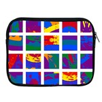 Gay Pride Rainbow Abstract Painted Squares Grid Apple iPad 2/3/4 Zipper Cases Front