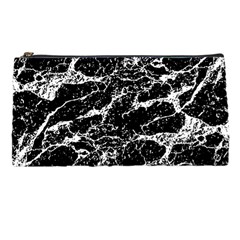 Black And White Abstract Textured Print Pencil Case by dflcprintsclothing