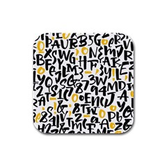 Letters-pattern Rubber Square Coaster (4 Pack) 