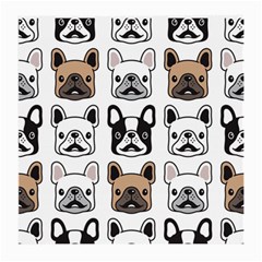 Dog French Bulldog Seamless Pattern Face Head Medium Glasses Cloth (2 Sides) by BangZart