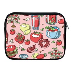 Tomato Seamless Pattern Juicy Tomatoes Food Sauce Ketchup Soup Paste With Fresh Red Vegetables Apple Ipad 2/3/4 Zipper Cases by BangZart