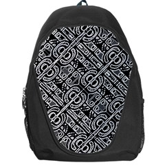 Linear Black And White Ethnic Print Backpack Bag by dflcprintsclothing