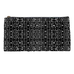 Black And White Ethnic Ornate Pattern Pencil Case by dflcprintsclothing