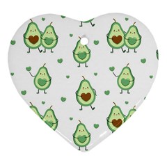 Cute Seamless Pattern With Avocado Lovers Ornament (heart) by BangZart