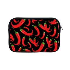 Seamless Vector Pattern Hot Red Chili Papper Black Background Apple Ipad Mini Zipper Cases by BangZart