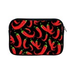 Seamless vector pattern hot red chili papper black background Apple iPad Mini Zipper Cases Front