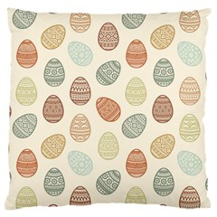 Seamless Pattern Colorful Easter Egg Flat Icons Painted Traditional Style Large Cushion Case (two Sides)