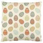 Seamless pattern colorful easter egg flat icons painted traditional style Large Cushion Case (Two Sides) Front
