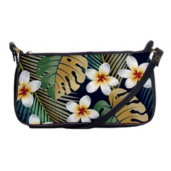 Seamless Pattern With Tropical Flowers Leaves Exotic Background Shoulder Clutch Bag by BangZart