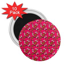 Clown Ghost Pattern Pink 2 25  Magnets (10 Pack) 