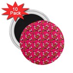 Clown Ghost Pattern Pink 2.25  Magnets (10 pack)  Front