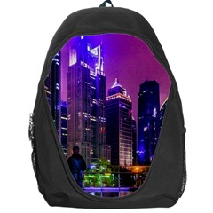 Lujiazui District Nigth Scene, Shanghai China Backpack Bag by dflcprintsclothing